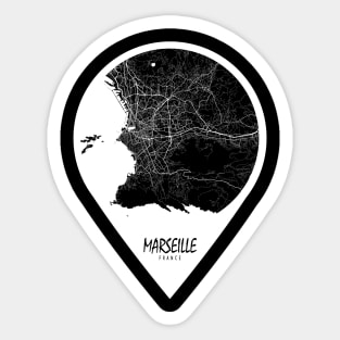 Marseille, France City Map - Travel Pin Sticker